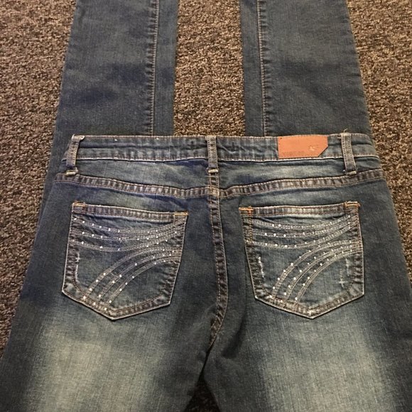 Vigoss Skinny Straight Embroidered Back Pockets  Distress 3/4 - Picture 2 of 12